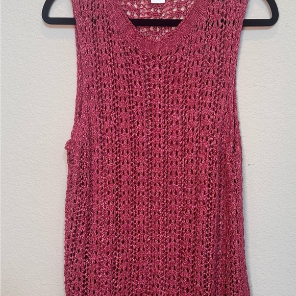 GAP Pink Ribbed Sleeveless Tank Top - Picture 1 of 7
